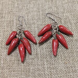 Hot Peppers Pierced Fashion Earrings